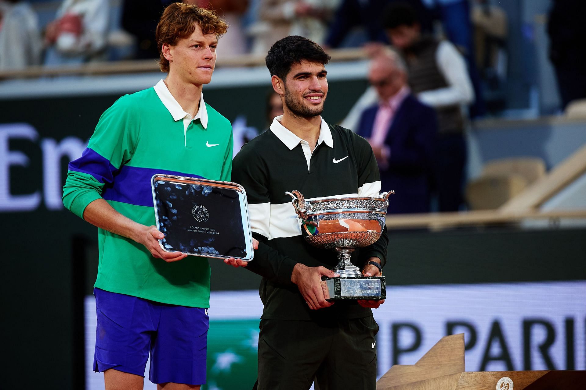 Carlos Alcaraz and Jannik Sinner at the 2025 French Open - Image Source: Getty